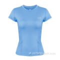 T-Shirt Feminina Umidade Wicking Dry Fit respirável